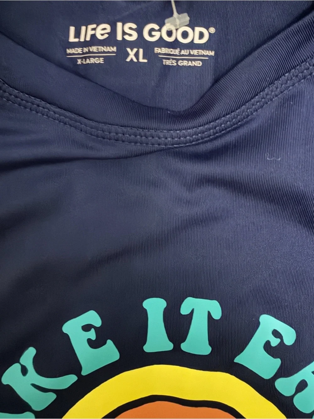 Unisex Life is Good Kids' Navy 'Take It Easy' Long Sleeve spf swim Sun Shirt
